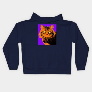 CAT POP ART - VIOLET Kids Hoodie